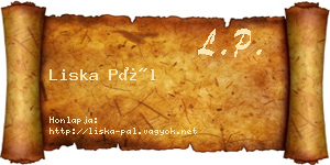 Liska Pál névjegykártya